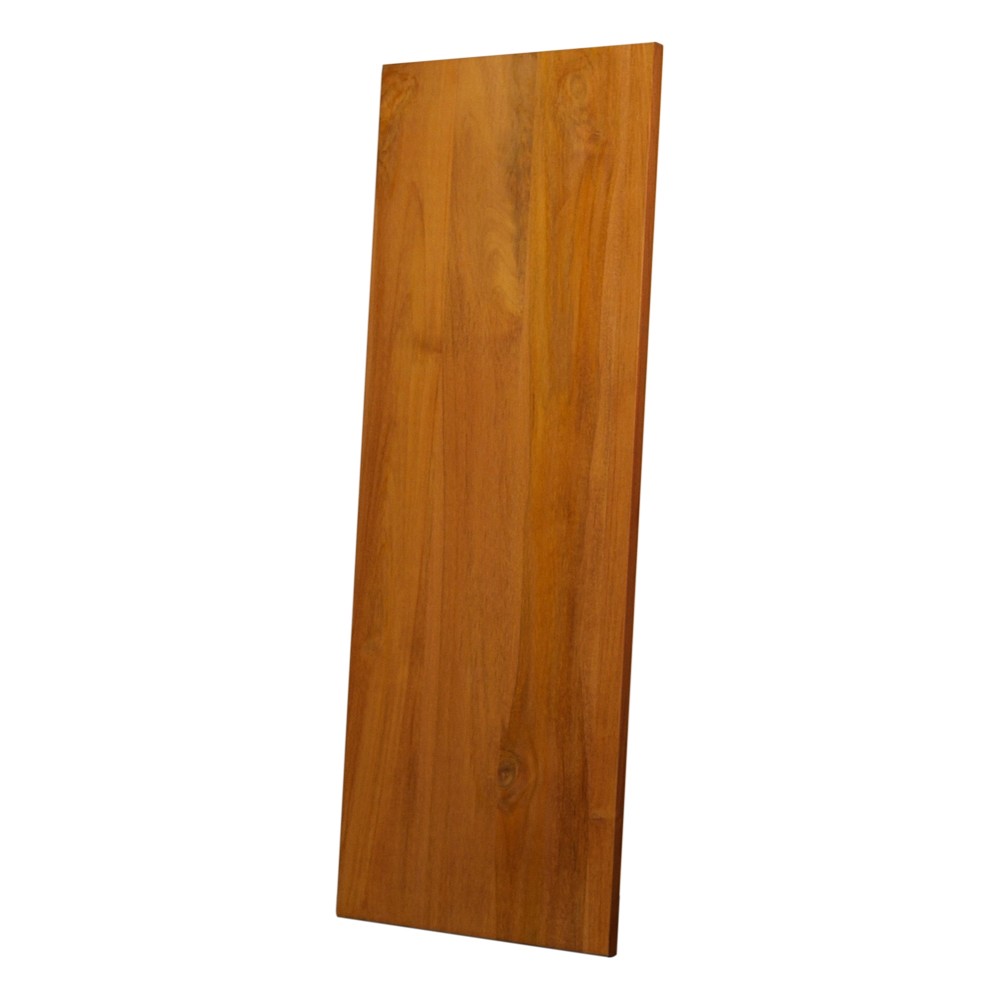 Floating Corner Shower Shelf with a Natural Teak Wood Insert